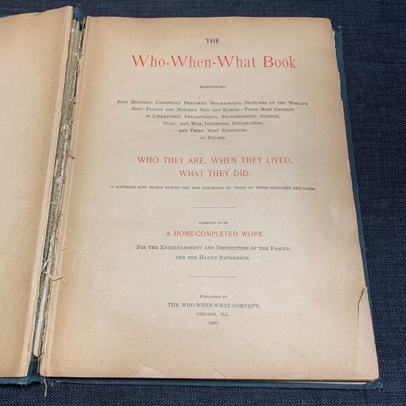 Antique The Who-When-What Book by W. M. Knox, 1900 Historical Biographies - Picture 9 of 16